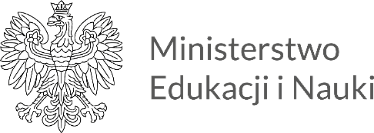 Czarno biały orzeł oraz napis ministerstwo edukacji i nauki