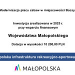tablica informacyjna Przebudowa placu zabaw w Baczynie