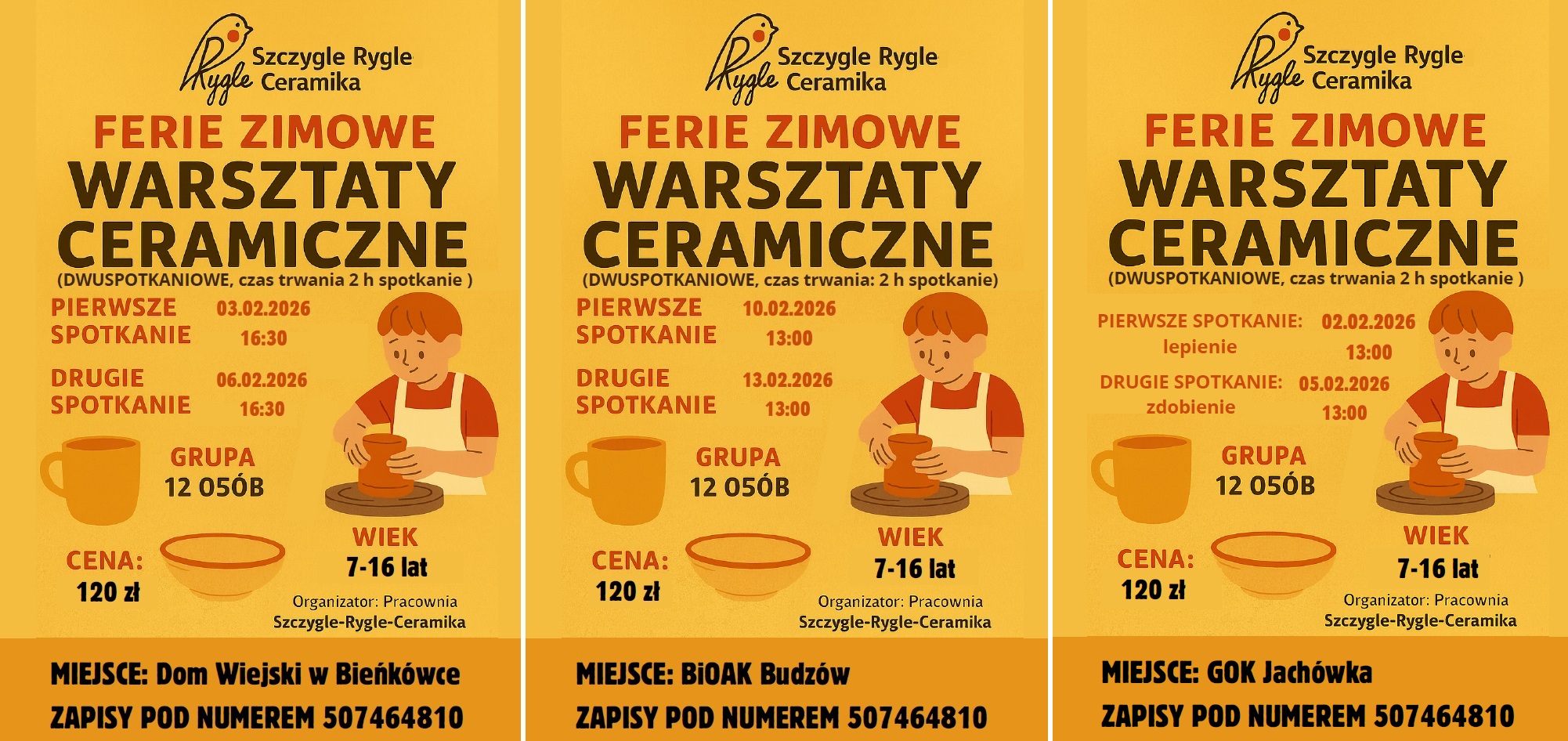 Warsztaty ceramiczne podczas Ferii Zimowych w Gminie Budzów